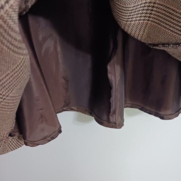 Talbots wool blend plaid skirt sz 10 brown lined - Picture 4 of 10